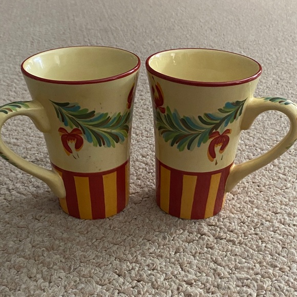 Gail Pittman Other - 2 Vintage Gail Pittman Hand Painted coffee mugs Siena Garland Pattern